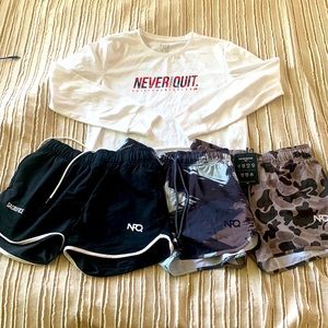 NFQ bundle Size Small - long sleeve cropped T-shirt and 3 pair shorts